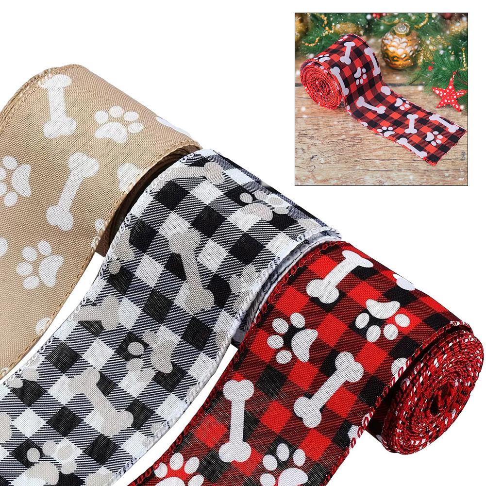 

5 ярдов в рулоне Рождественская лента Длина 5 ярдов Красивые банты Искренний дизайн Край с проволокой Праздничные празднования China Mainland