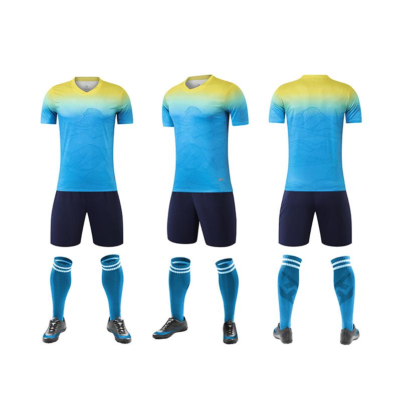 Customized Personalized Football Uniforms, Training Short-sleeved Football Uniforms, High-quality Fabric Football Uniforms Xs светло-синий