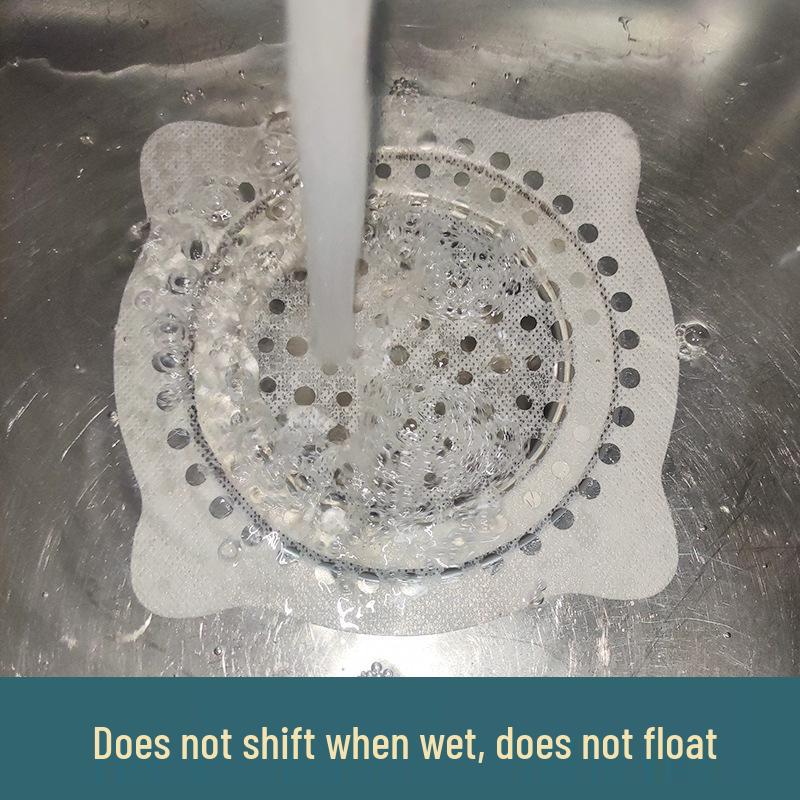 Disposable Hair Filter Net for Kitchen & Bathroom Drains - Non-Woven Fabric Floor Drain Covers