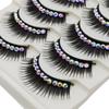 5 Pairs Glitter False Eyelashes with Rhinestones Colored Dramatic Lashes Hard Strip for Costume Photoshoot