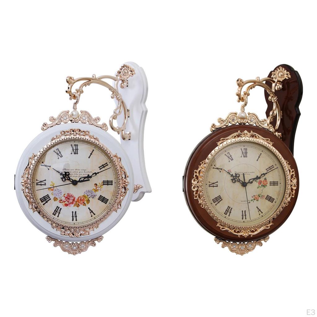 Double Sided Wall Clock, Mounted Decorative Timepiece for Kitchen
