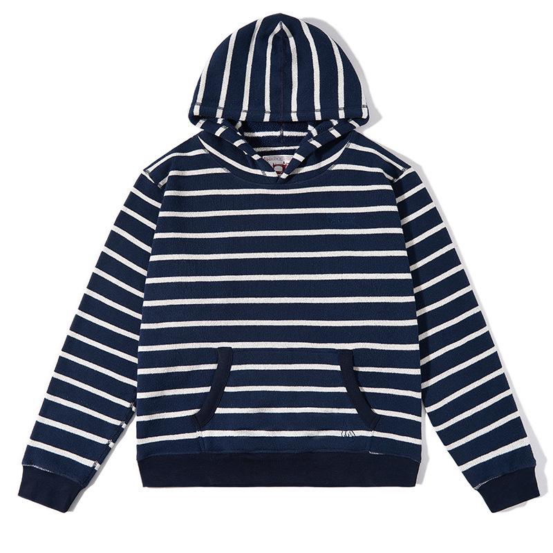 Winter Retro Striped Fleece Hoodie - Men s & Youth Loose Fit Double Extra Large