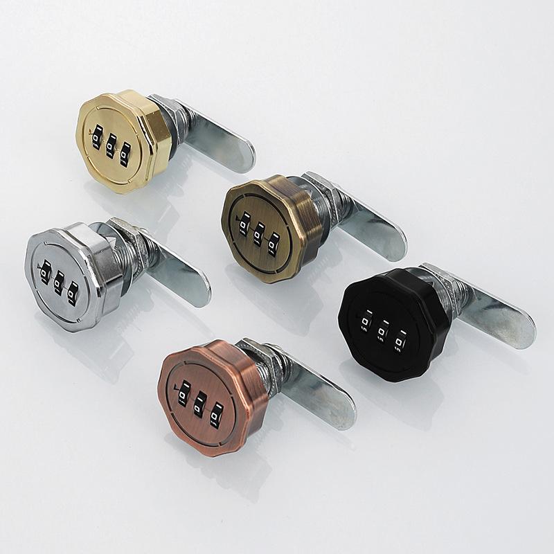 Zinc Alloy Cabinet Drawer & Wardrobe Cam Lock - Anti-theft Combination Lock for Doors & Furniture.