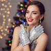 Zilveren Glanzende Netten Handschoenen Sprankelende Dans Kostuum Accessoires voor Podium Optreden Feest Outfit Halloween Cosplay Dames