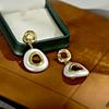 Light Luxury and High-end White Geometric Earrings, Women's Earrings, Fashionable and Exquisite, Niche Earrings, French Design Sense