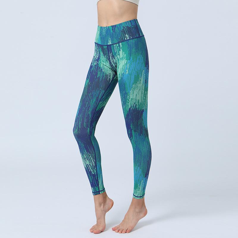 New Style Yoga Leggings with Printed Base Fabric High-Waisted, Butt-Lifting, Form-Fitting Sports Fitness Trousers