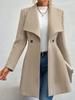 European Autumn/Winter Slim Fit Mid-length Woolen Coat for Women - Elegant Lapel Style