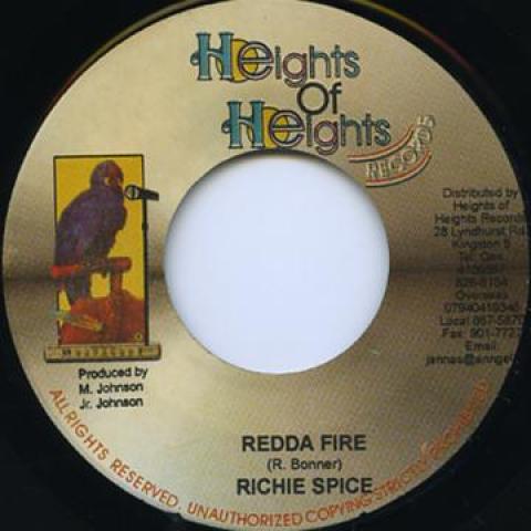 

7inch Record RICHIE SPICE - Redda Fire Heights Of Heig 2004 Jamaica Reggae, Ska & Dub