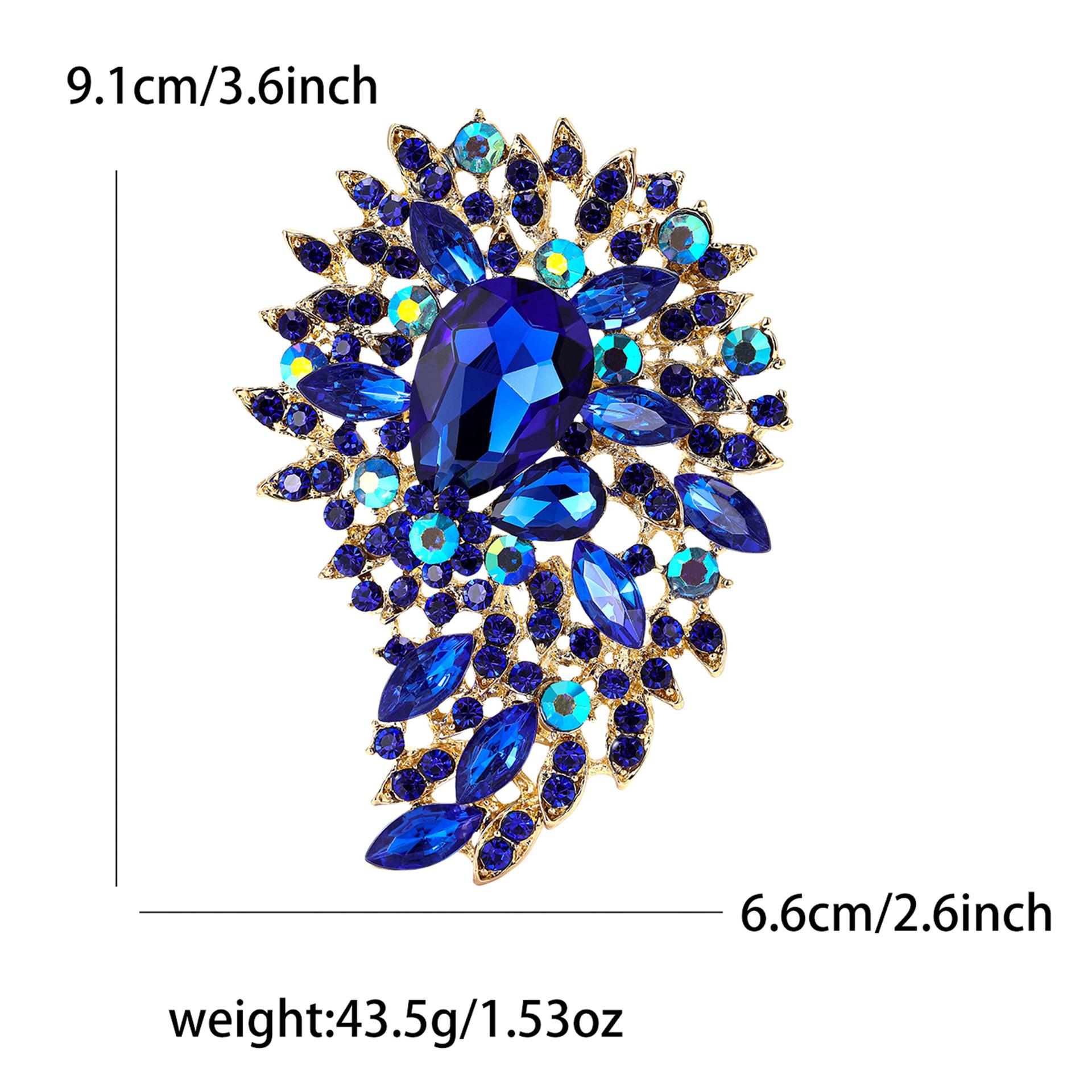 

Винтажный сплав большая стеклянная брошь высокого класса атмосферная женская шаль пальто корсаж украшение булавка