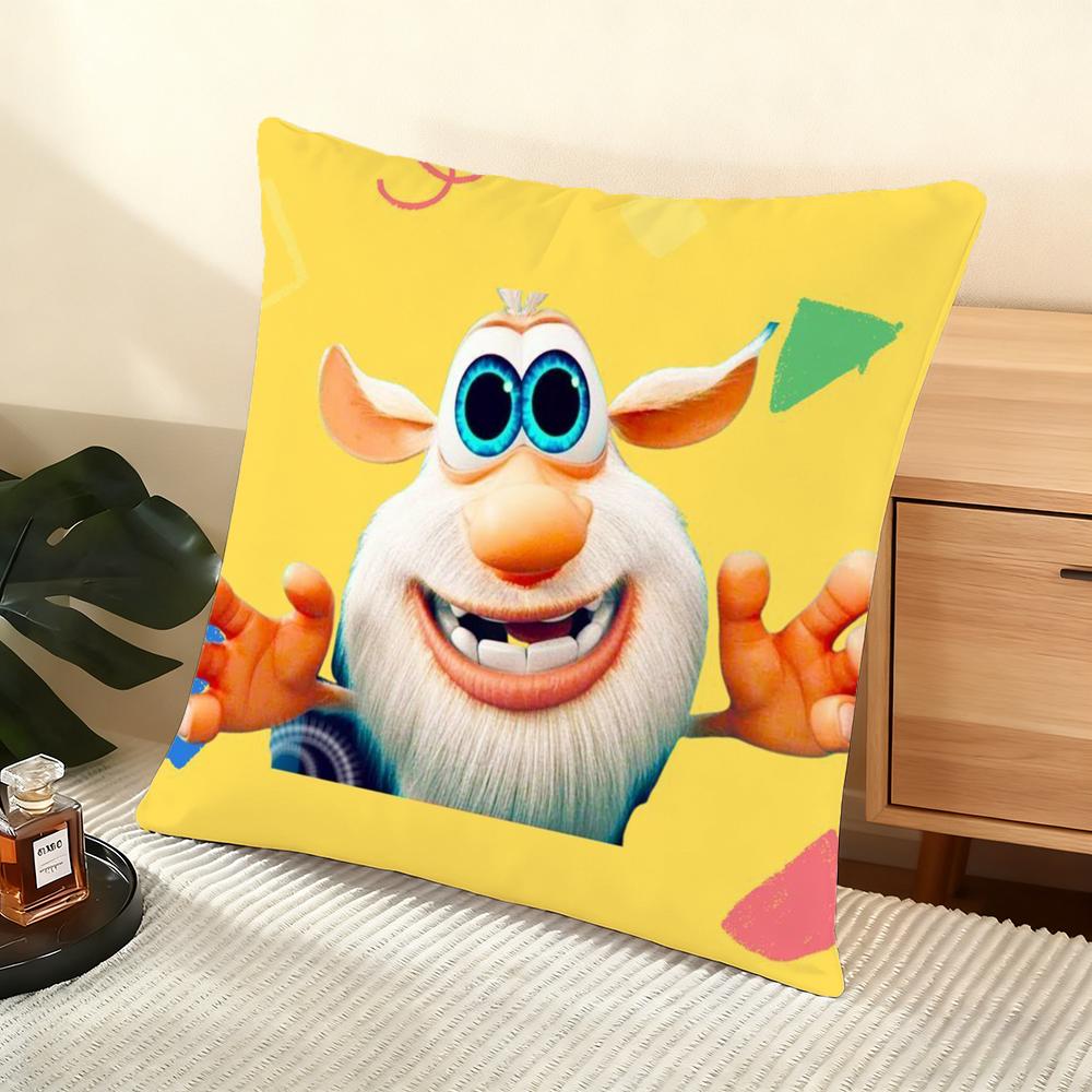 Cute Fourbob-Booba Cushion Cover Soft Short Plush Pillow Cover Smooth Cozy Texture Aesthetic Cushion Case Home Decor