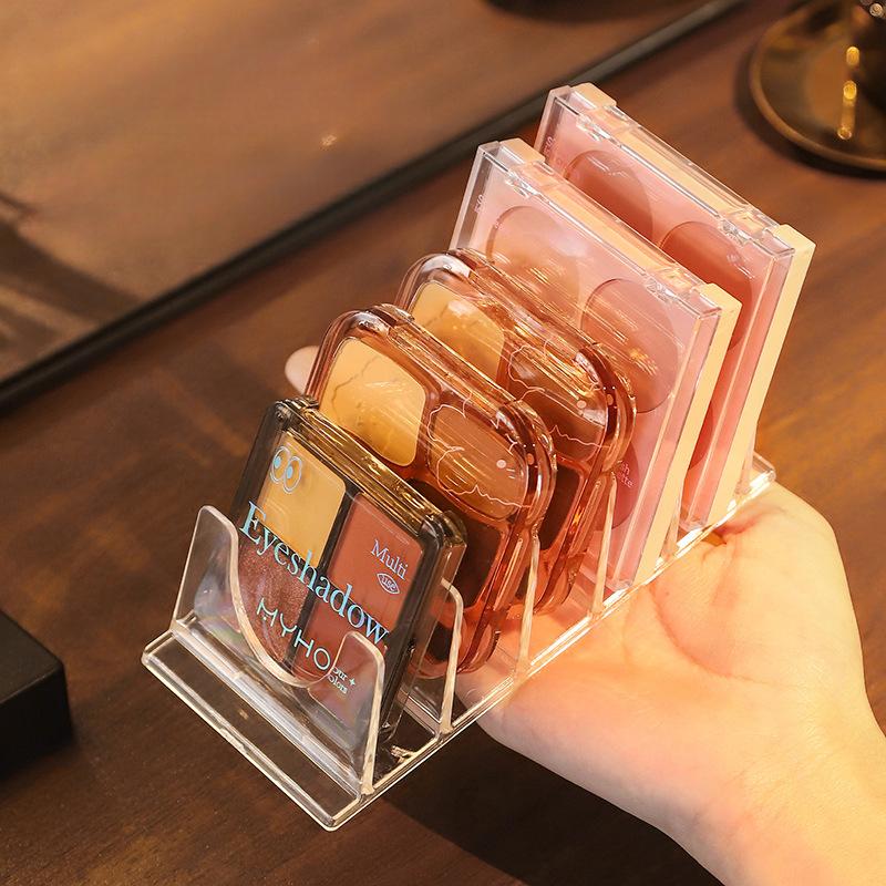 Transparent Partition Desktop Eye Shadow Storage Rack Powder Makeup Organizer Cosmetic Display Dresser Clear Makeup Holder