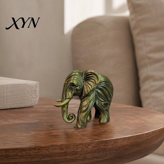 Simulated Elephant Model 3D Printed Figurine, One-Piece Molding, Cute High-end Texture Model, Desktop Ornament for Home, Bookshelf Decoration