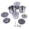 4PCS Stock Pot Set Stainless Steel Induction Cookware Soup Pot with Steam Rack for Kitchen Cooking