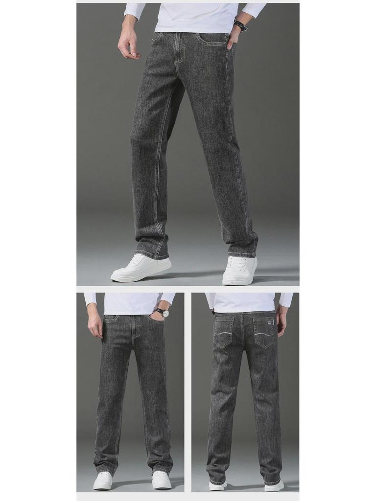 2023 Men's Slim Fit Straight Jeans: Printed, Dyed, Embroidered, and Comfortable Casual Pants