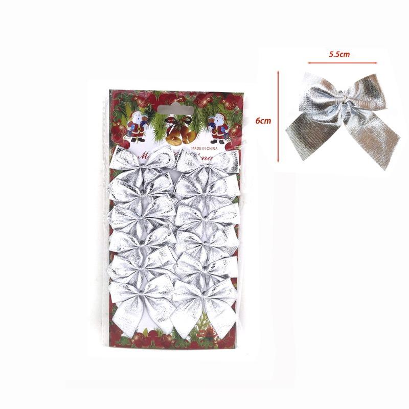 Gold Red Silver Christmas Bowknots Mini Bows Decorative Ornaments for Christmas Tree Wreath DIY Gift Wrapping Home Decor