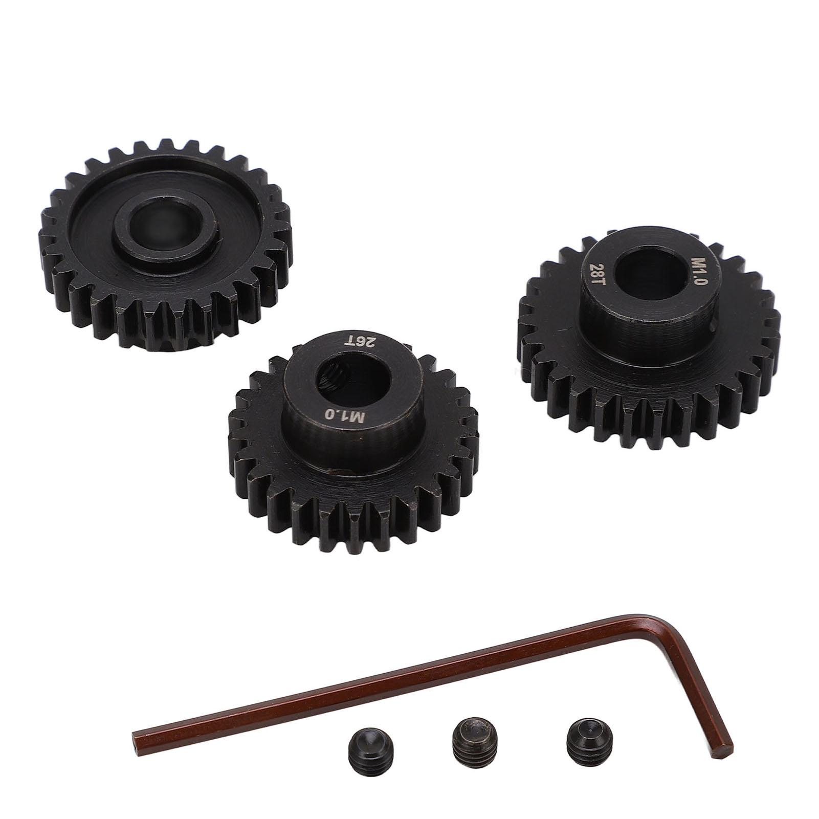 

26T 27T 28T RC Motor Gears 25DP 1.0M 8mm RC Pinion Motor Gear Set for 15 16 17 Traxxas Upgrade
