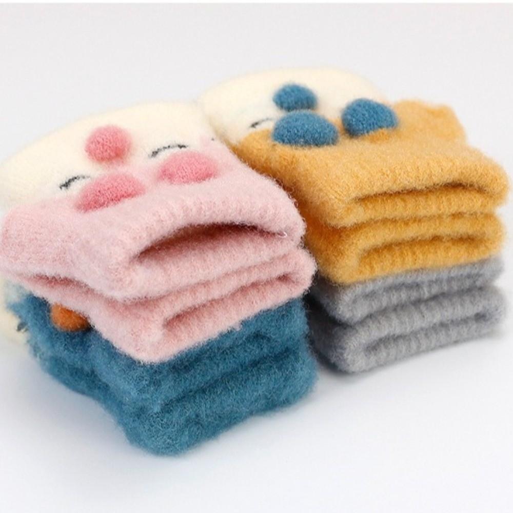 Kältefeste Kinderhandschuhe Gestrickte Warme Handschuhe Neue Fingerlose Fäustlinge Kinder