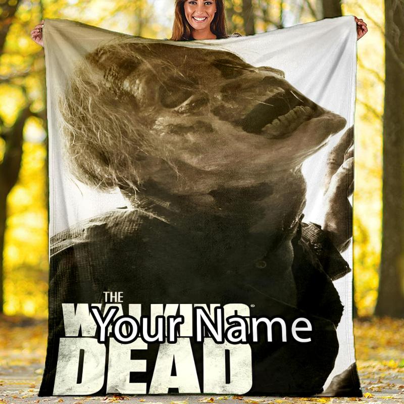 Custom Name The Walking Dead Theme Printed Blanket - Perfect for Couch, Bed, Travel & Outdoor Use | Machine Washable, Cozy & Durable.