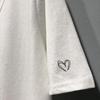 Plus Size Summer 2025 V-Neck Heart Short Sleeve Women's Loose Slimming T-Shirt