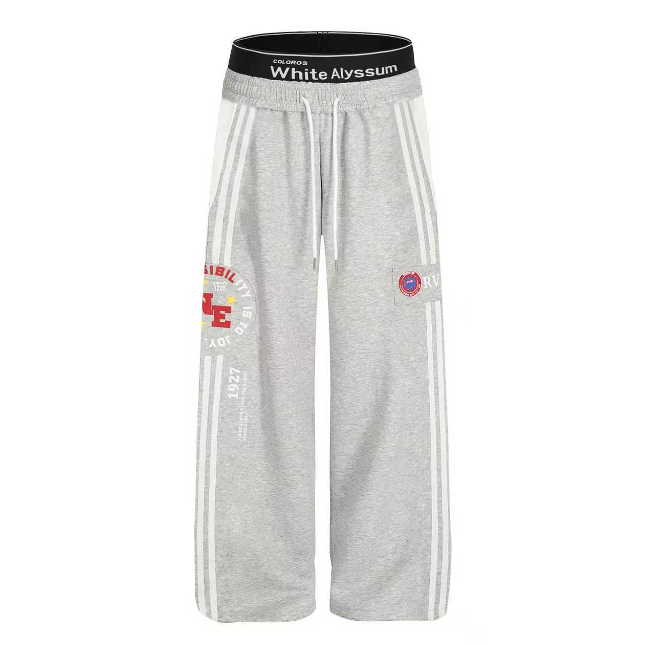 Trendy brand American retro paratrooper sweatpants men s street dance pendant wide-leg pants S серый