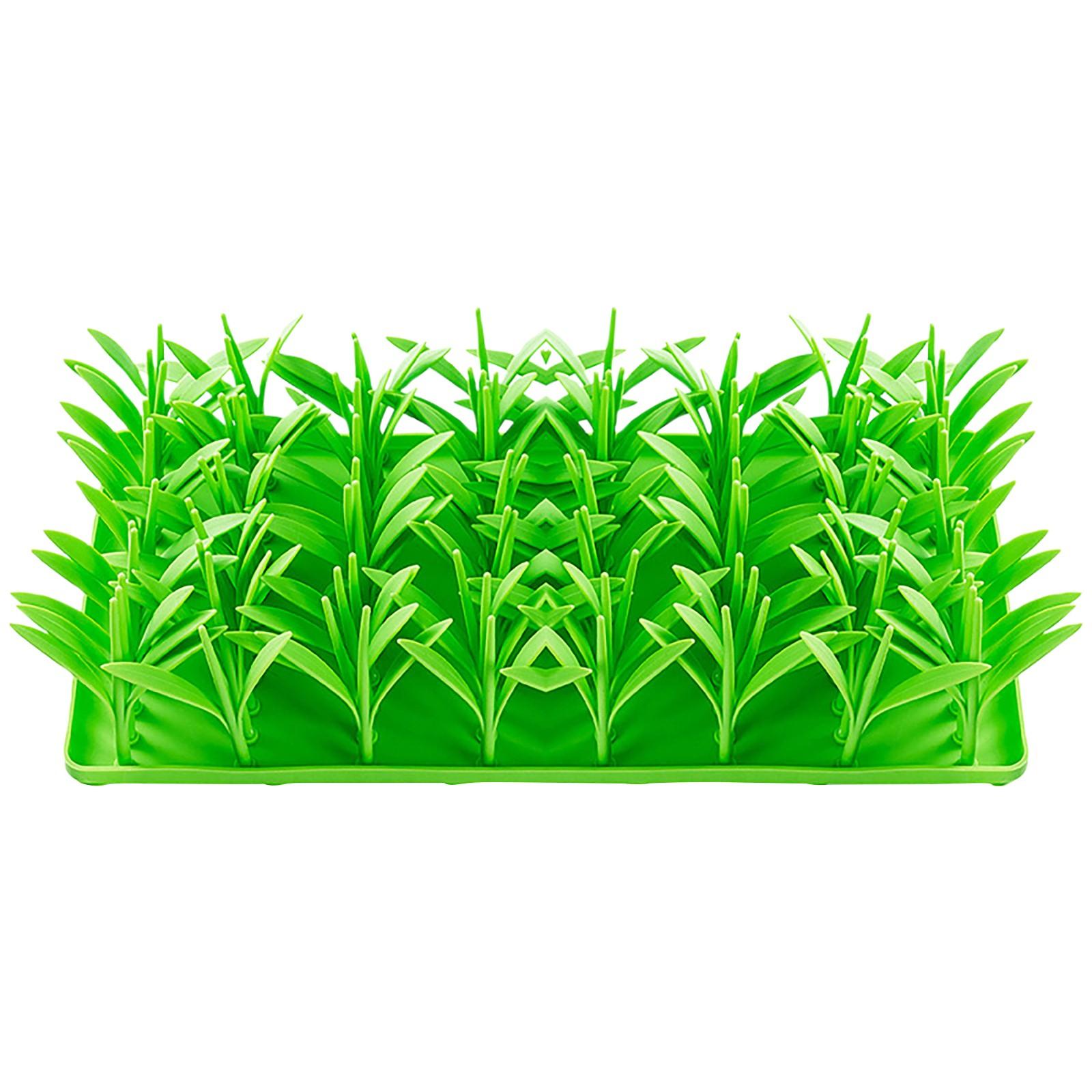 

Силиконовый коврик для медленного кормления домашних животных, креативный коврик для лизания с травой, нескользящий коврик для медленного кормления кошек и собак One Size зелёный