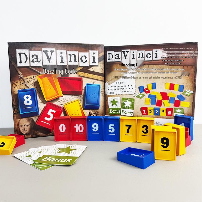 Da Vinci Code Puzzle-Spiel: Brettspiel für Kinder & Erwachsene, lockeres Spiel für 2-4 Spieler