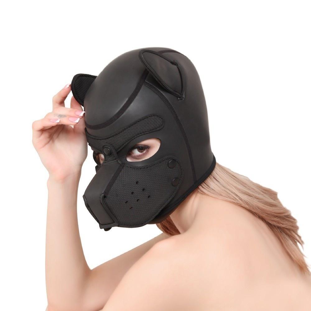 Sexy Dog BDSM Bondage Puppy Play Hoods Slave Rubber Pup Mask Fetish Adult Games Couples SM Flirting Games Toys For Erotic