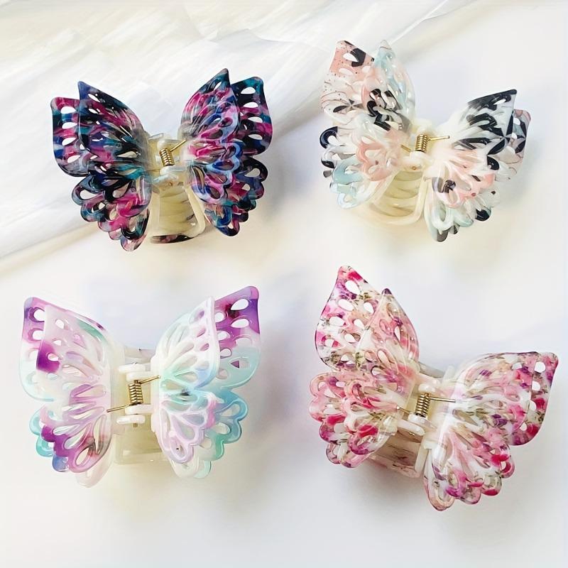 New 3-layer butterfly wing hair clips, medium-sized and colorful. Firm grip, ideal for weddings, parties and travel.