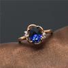Purple Gold Inlaid With Natural Sparkling Blue Stone Temperament Elegant And Exquisite Rose Gold Plated Open Ring