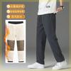 Men S Thick Fleece Casual Pants Windproof Waterproof Loose Straight Leg
