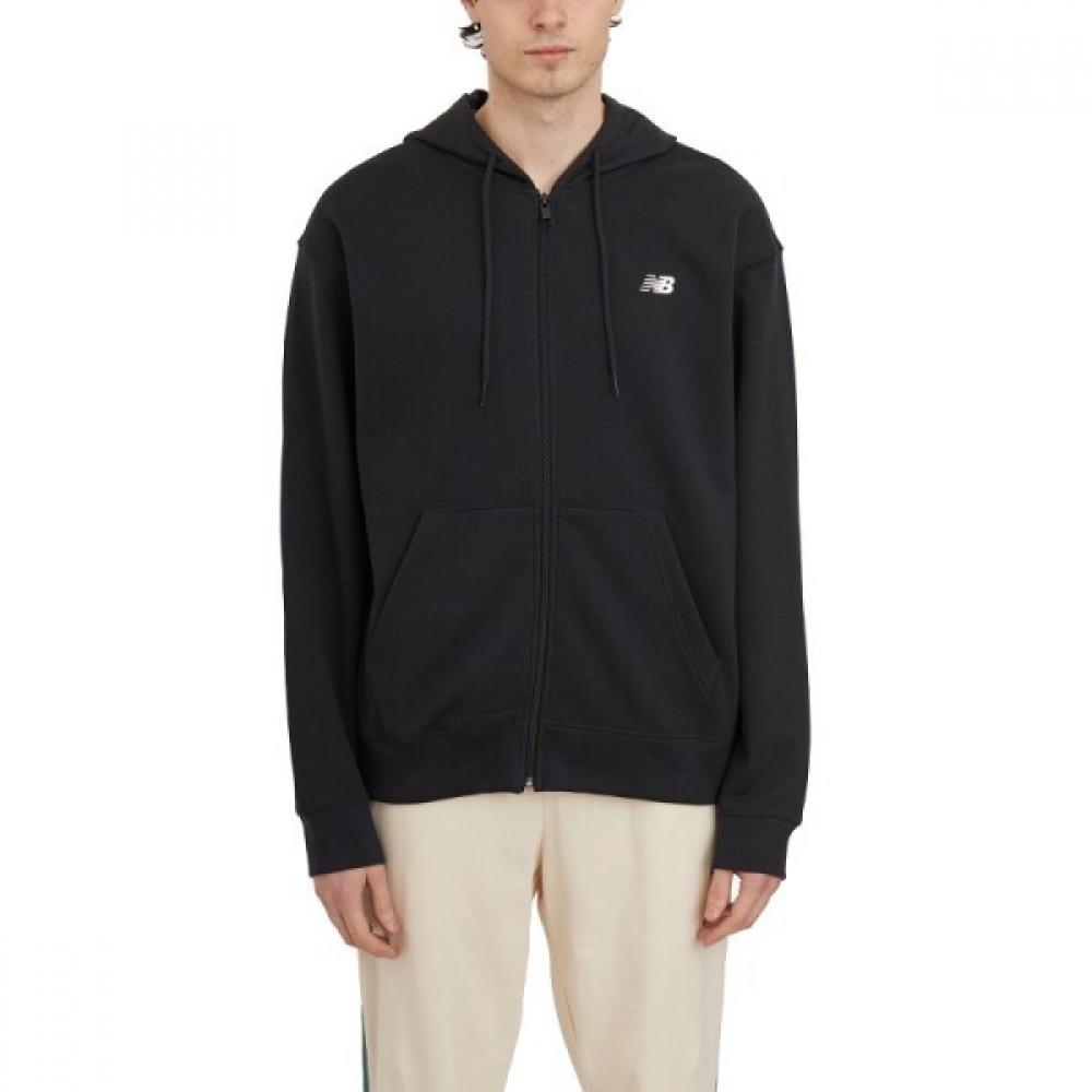 

New Balance Хлопковая толстовка с капюшоном на молнии Hmj41501bk черная M