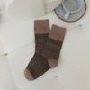 Women's Mid-calf Socks for Autumn and Winter, Retro Quilted Pile Socks, Combed Cotton, Ethnic Style Cotton Socks