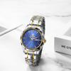 Watch Seiko Analog Copy Watch Men Glowing Date Day of the Week Waterproof Watch Easy To Read Dial Stainless Steel Level Adjustable Blue Men's Quartz