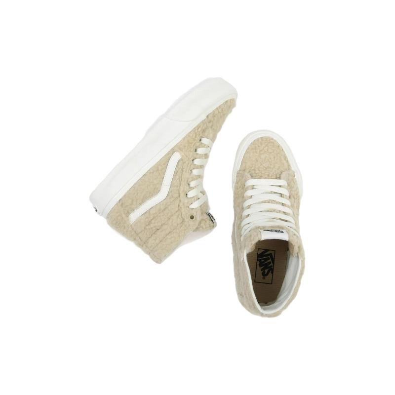 Vans SK8 Hi Tapered Unisex High Top Skate Shoes Beige Fleece Lined Casual VN0A7Q62BKB