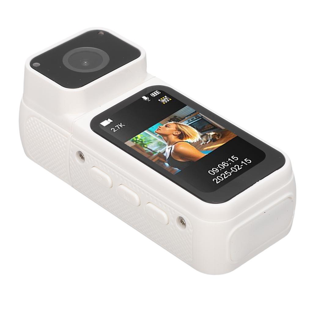 2.7K Thumb Action Camera Wearable Portable Camcorder with Magnetic Lanyard 180 Degree Rotation POV Recording for Work Travel Pet Walk