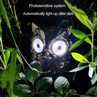 Solar Lamp Ornament Durable Synthetic Resin Turtle Owl Snail Sculpture Automatic Night Light for Outdoor Garden Decoration