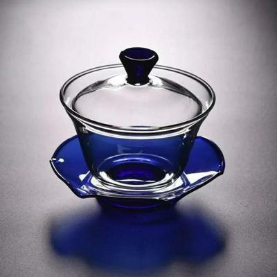 Chinesische Glas-Teetasse Deckel Schale Transparent Hitzebeständig Deckel Schale Kung Fu Teetasse mit Deckel Reise-Teezubehör Haushaltsgeschenk