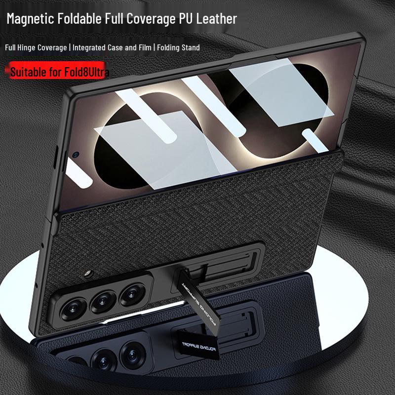 New Samsung Z Fold8 Ultra Leather Folding Phone Case—Stylish, Minimalist Hinge Protection. Douyin-Inspired Design.
