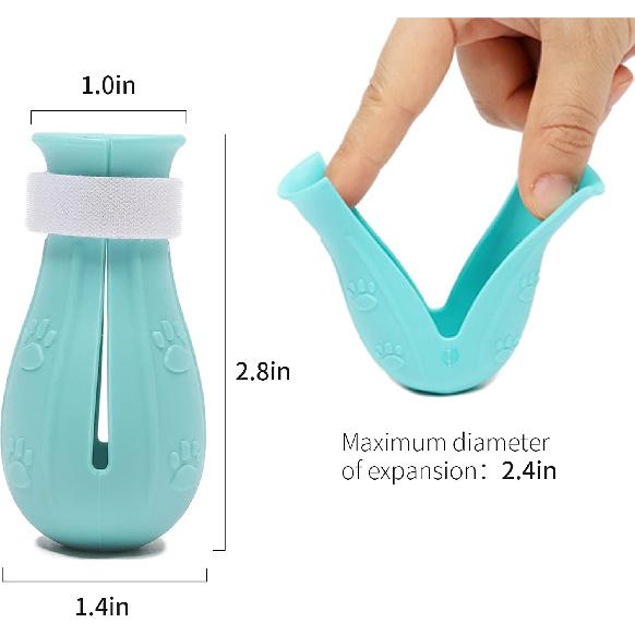 4Pcs Cat Boots for Cats Only Paw Covers Protectors Claws Shoes Paws Wound Boot Silicon Anti Scratch Cat Mittens for Bathing, Nail Clipping, Ears