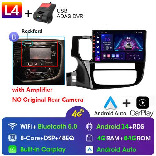 Android 14 For Mitsubishi Outlander 3 GF0W GG0W 2012-2018 Stereo Car Radio Multimedia Video Player GPS AI Voice CarPlay