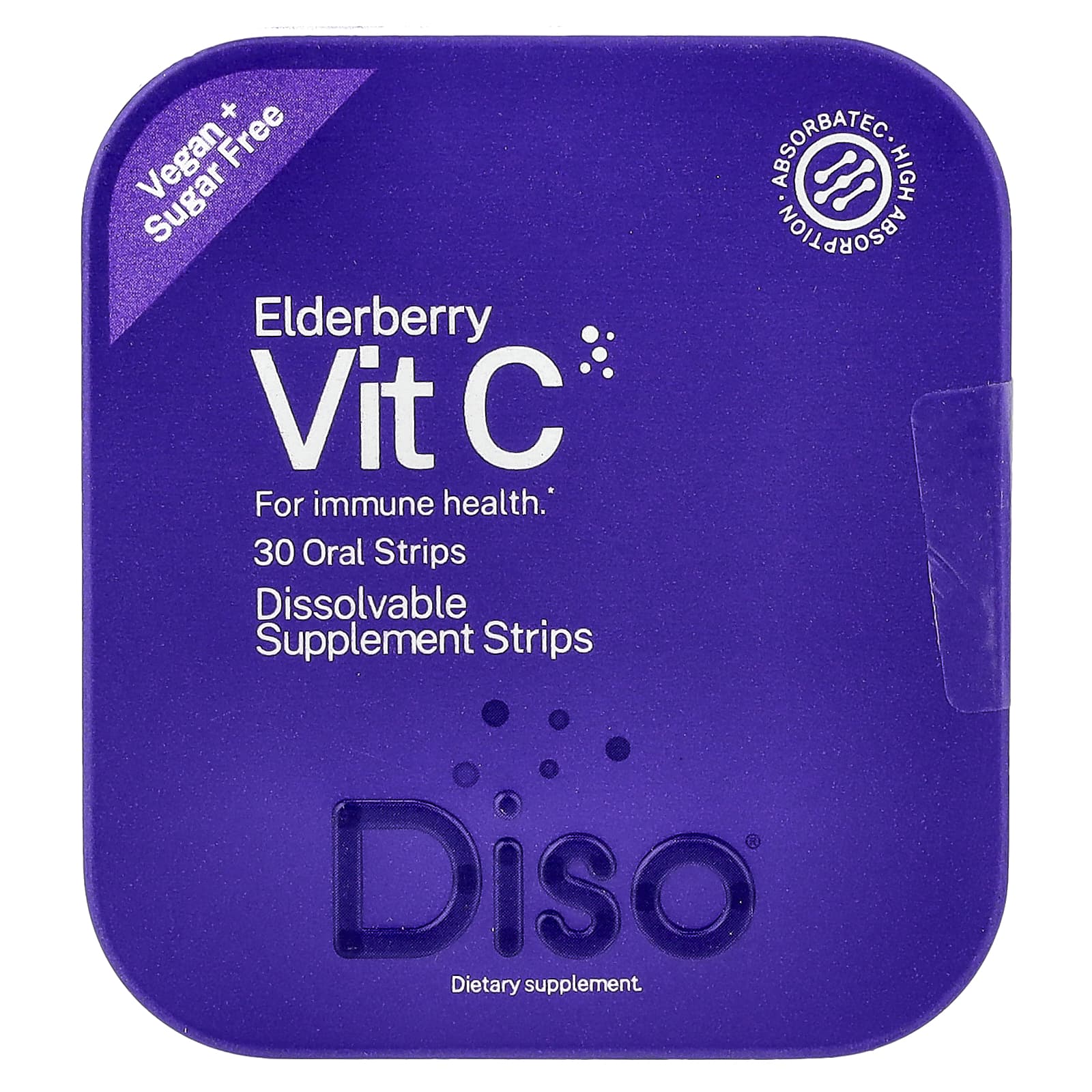 

Diso, Vitamin C, Elderberry, Oral Strips, 30 Count