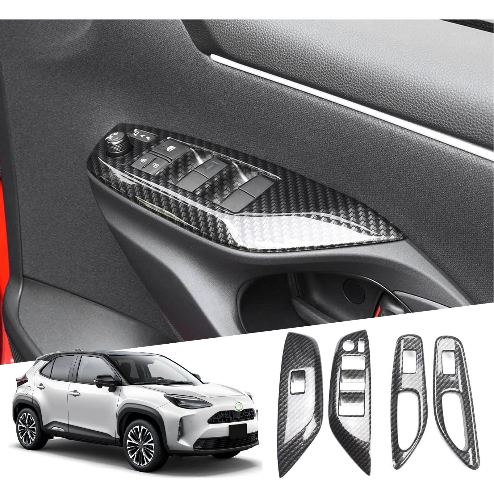 

TOYOTA Yaris Cross Эксклюзивная панель интерьера автомобиля Детали интерьера Защитная накладка Основа переключателя стеклоподъемника Тюнинг Защита от пятен Новая основа переключателя стеклоподъемника