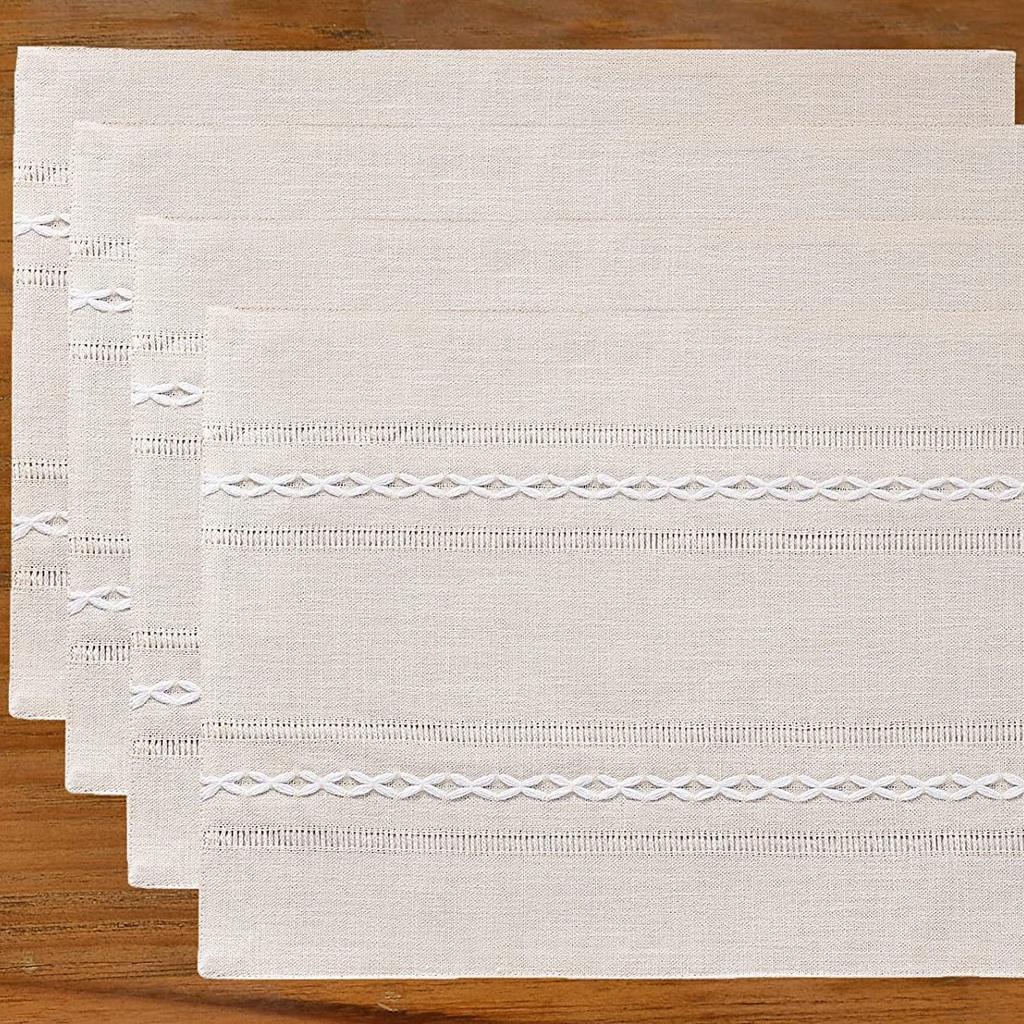 Placemat Kitchen Table Heat-Resistant Coffee Teacup Mat Natural Woven Table Flag Cotton Linen Western Mat