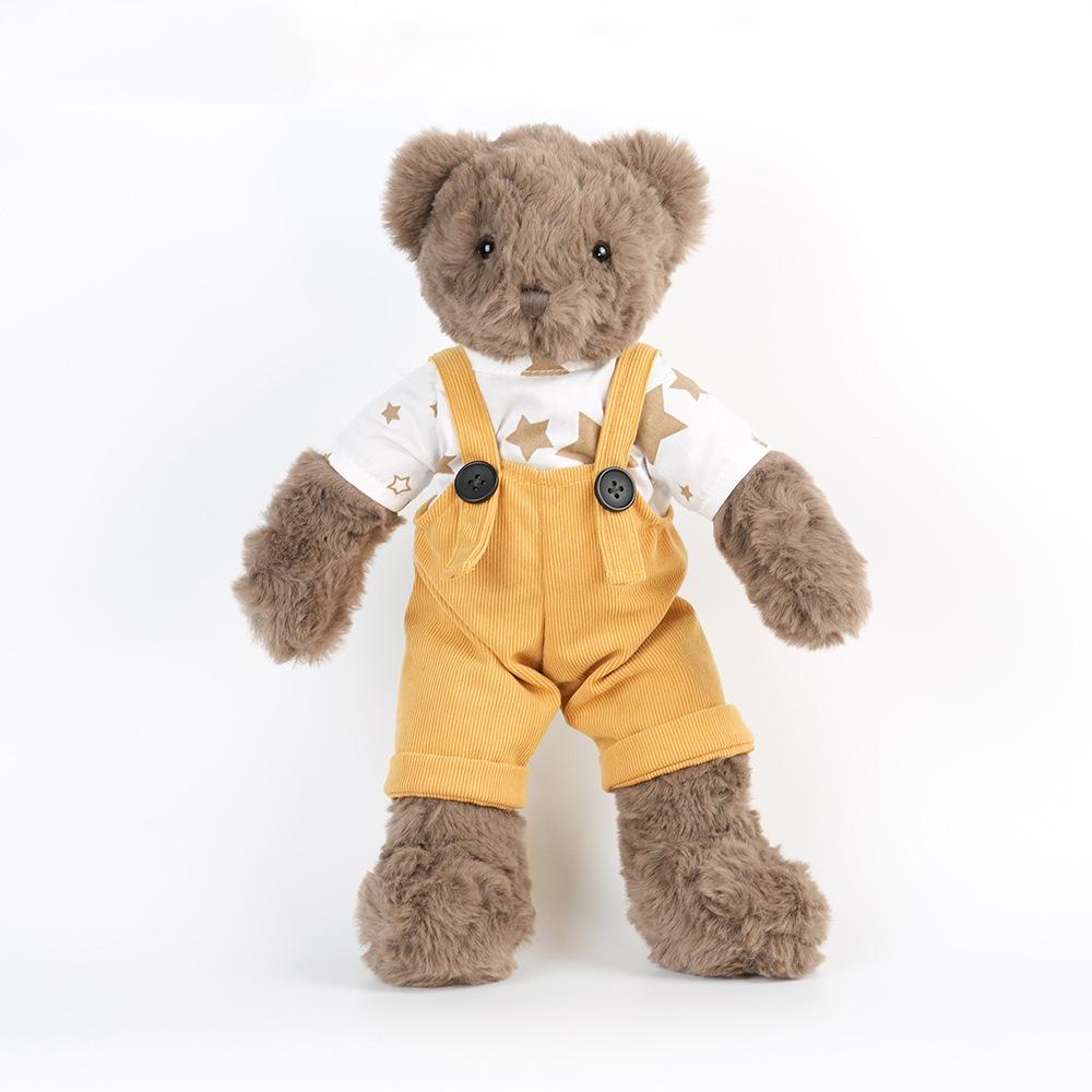 

BobyBobo Coffee Bear Plush Toy - Men s Overalls, Kids Companion, Girlfriend s Birthday Gift Height 30cm Standing