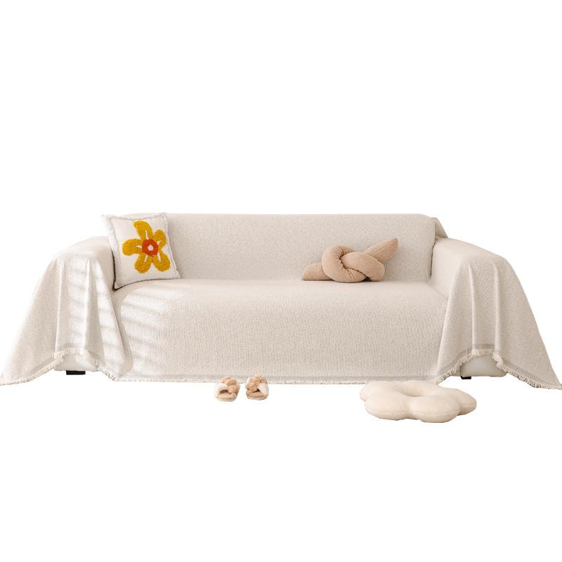 

Полотенце для дивана, универсальное покрытие для дивана, не царапающееся, кремовое, однотонное, чехол для дивана, ткань 180*420cm
