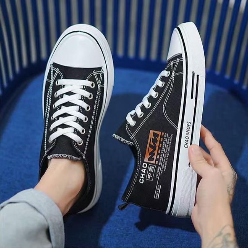 Pánské boty Klasické prodyšné plátěné boty Módní ležérní boty pro muže Šněrovací vulkanizované boty Luxusní tenisky