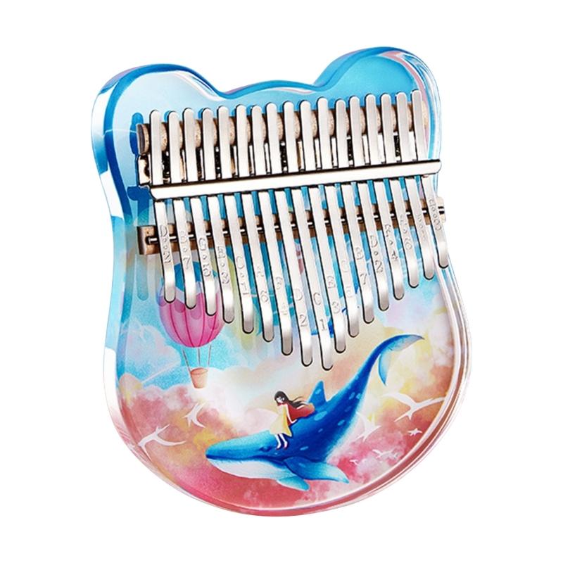 

Mini Kalimba Acrylic Thumb Piano Portable 17/21 Keys Mini Kalimba for Adult & Beginners Finger Piano with Tuning Hammer