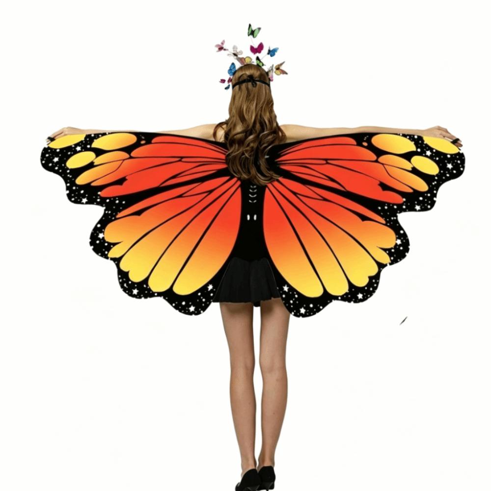 Lightweight Fairy Wing Cape Colorful Halloween Costume Additions Butterfly Wings Shawl Women