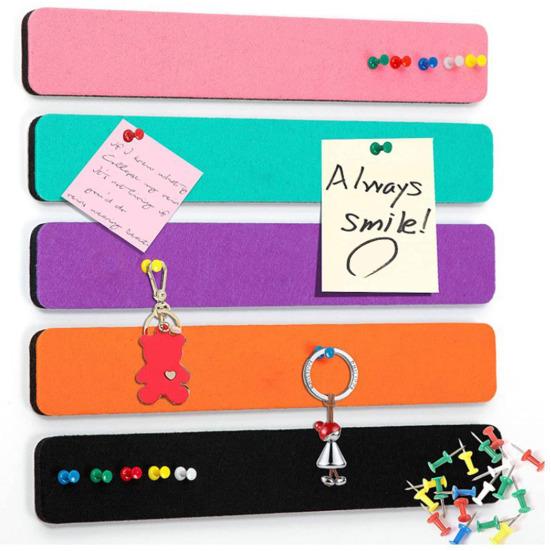 8Pcs Felt Message Strip Self Adhesive DIY Bulletin Board Pin 35 Thumbtacks School Home Wall Decor Stickers