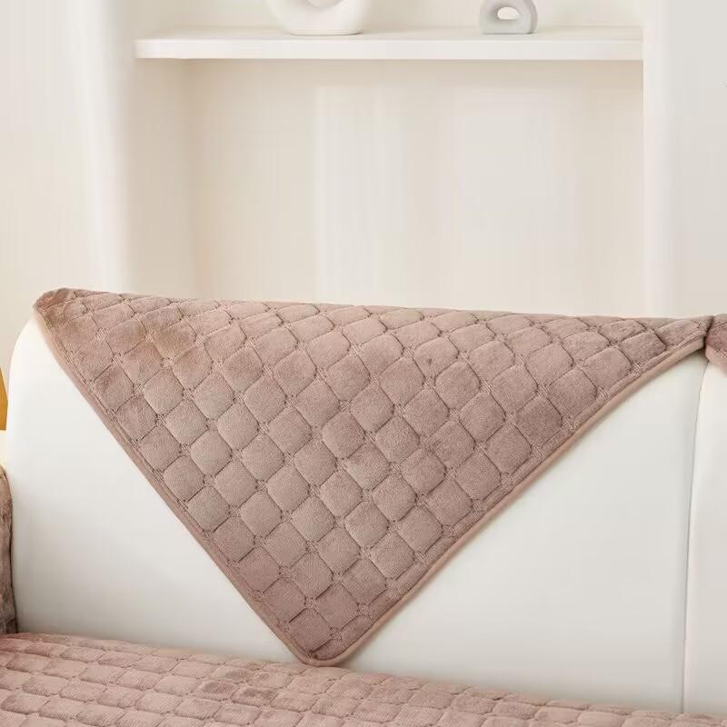 Plüsch-Sofabezüge, Sofakissen, universeller Schonbezug, vier Jahreszeiten, rutschfester Winter-Sofa-Kissenbezug